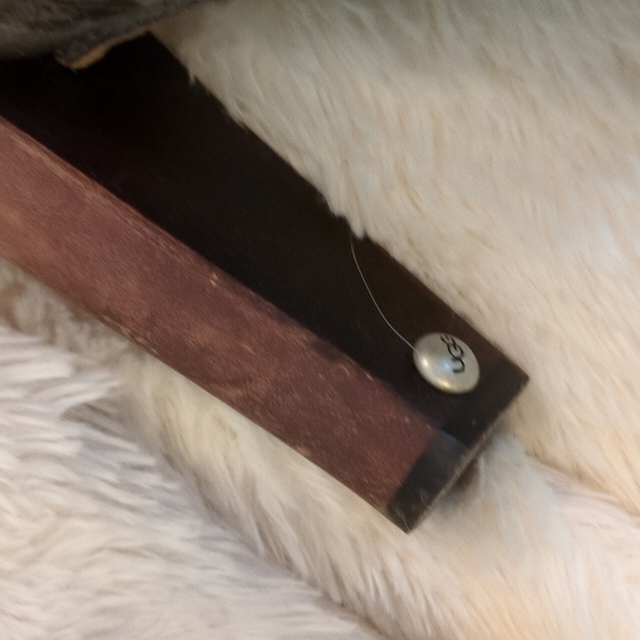 UGG Celestina Charcoal Leather Platform High Heels Clogs Studs - Picture 6 of 13